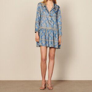 Sandro Paris Printed Silk Dress, Size 40 (US 8)